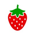 Strawberry fruit sign. Sweet berry simple flat icon - for stock