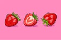 Strawberry fruit vector, Strawberries Set Fresh fruit. realistic vector icon