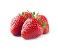 Strawberry fruits on white backgrounds .