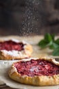 Strawberry galette, homemade bakery, pastry, summer dessert