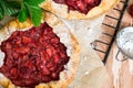 Strawberry galette, homemade bakery, pastry, summer dessert