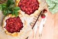 Strawberry galette, homemade bakery, pastry, summer dessert