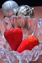 Strawberry glass bowl gift xmas decoration