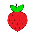 Strawberry, great design for any purposes. Clipart image. Summer background. Vector illustration. stock image.