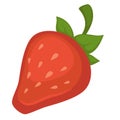 Strawberry with green leaf berry ripe fruit vector