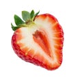 Strawberry Half, Fresh and Juicy, Isolated on White Background Royalty Free Stock Photo