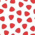 Strawberry Hand Draw Seamless Cute Pattern. Summer Bright endless Background