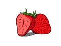 Strawberry Hand drawn style simple