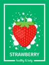 Strawberry healthy, banner. Vector illustration. Royalty Free Stock Photo