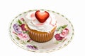 Strawberry Heart Cupcake Royalty Free Stock Photo