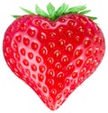 Strawberry heart. Isolated on a white.