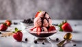 Strawberry Honey Balsamic With Black Pepper Ice Cream
