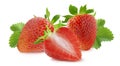 Strawberry horizontal composition on white background