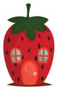 Strawberry house, illustration, vector Royalty Free Stock Photo