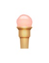 Strawberry ice cream cone isolated icon Royalty Free Stock Photo