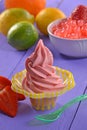 Strawberry ice cream cup Royalty Free Stock Photo