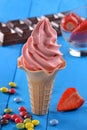 Strawberry ice cream cup Royalty Free Stock Photo