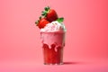 Strawberry ice cream cup Photo, Cottagecore simple living