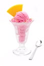 Strawberry ice cream cup with wafer Royalty Free Stock Photo