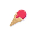 Strawberry Ice cream flat icon Royalty Free Stock Photo