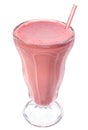 Strawberry ice cream milkshake drink