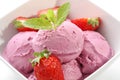 Strawberry Ice cream with mint Royalty Free Stock Photo