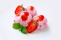 Strawberry Ice cream with mint Royalty Free Stock Photo