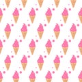 Strawberry ice cream pattern design concept Royalty Free Stock Photo