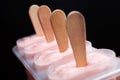 Strawberry ice cream popsicle