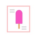 Strawberry ice cream on a stick vector icon flat isolated illustration Royalty Free Stock Photo