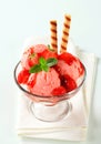Strawberry ice cream sundae Royalty Free Stock Photo