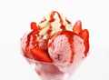 Strawberry ice cream sundae Royalty Free Stock Photo