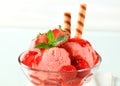 Strawberry ice cream sundae Royalty Free Stock Photo