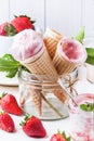 Strawberry ice cream Royalty Free Stock Photo