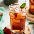 Strawberry iced tea with mint