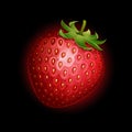 Strawberry icon isolated on black background