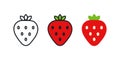 Strawberry icon. Linear color icon, contour, shape, outline. Thin line. Modern minimalistic design. Vector set Royalty Free Stock Photo