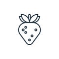 strawberry icon vector from food and drinks allergy concept. Thin line illustration of strawberry editable stroke. strawberry