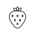 Strawberry icon. Vector linear icon, contour, shape, outline isolated on a white background. Thin line. Modern