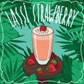 Strawberry Indian drink Lassi with fresh juice