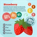 Strawberry infographics and vitamins infographics in flat style Royalty Free Stock Photo