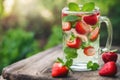 Strawberry Infused Water with Mint