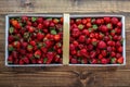 Strawberry inside paper basket Royalty Free Stock Photo