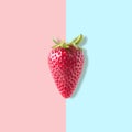 Strawberry isolated on bright background. Minimal food concept