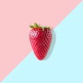 Strawberry isolated on bright background. Minimal food concept