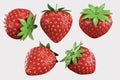 Strawberry isolated. Strawberries isolate. Whole strawberry on white. Strawberries isolate. Full depth of field. With