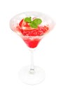 Strawberry italian Soda with mint leaf Royalty Free Stock Photo