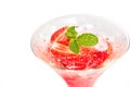 Strawberry italian Soda with mint leaf Royalty Free Stock Photo