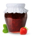 Isolated strawberry jam Royalty Free Stock Photo