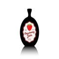 Strawberry jam black bottle with label